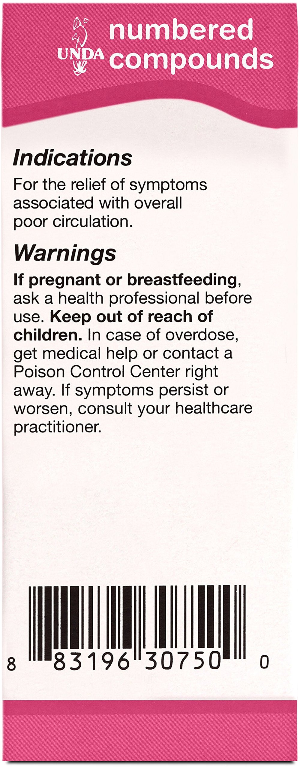 UNDA 8 Numbered Compounds displayed on a clean white background