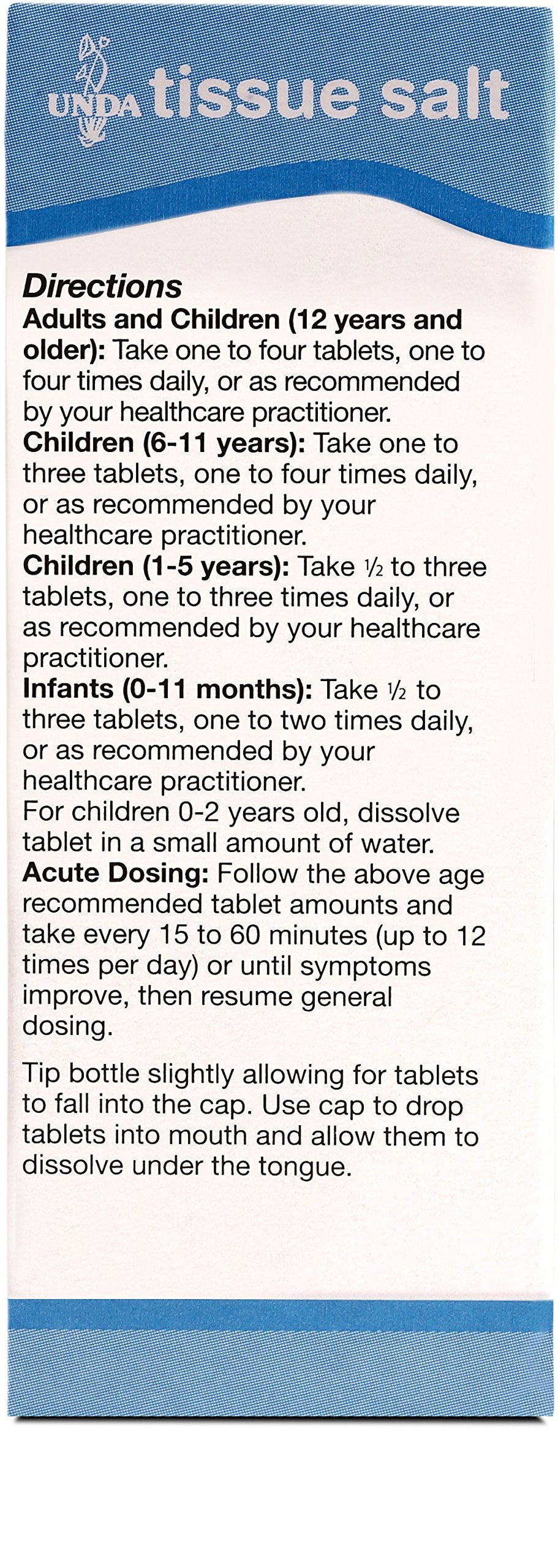UNDA Tissue Salts packaging for homeopathic products
