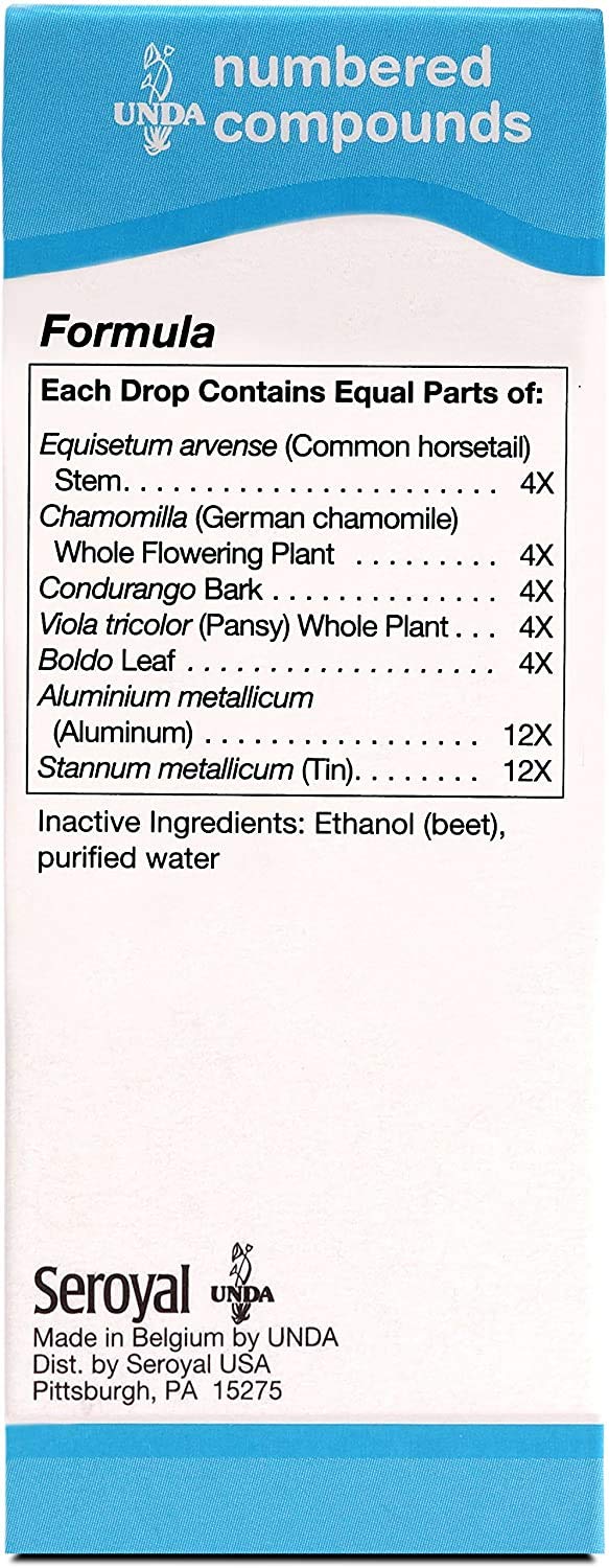 Close-up of UNDA 3 Numbered Compounds label