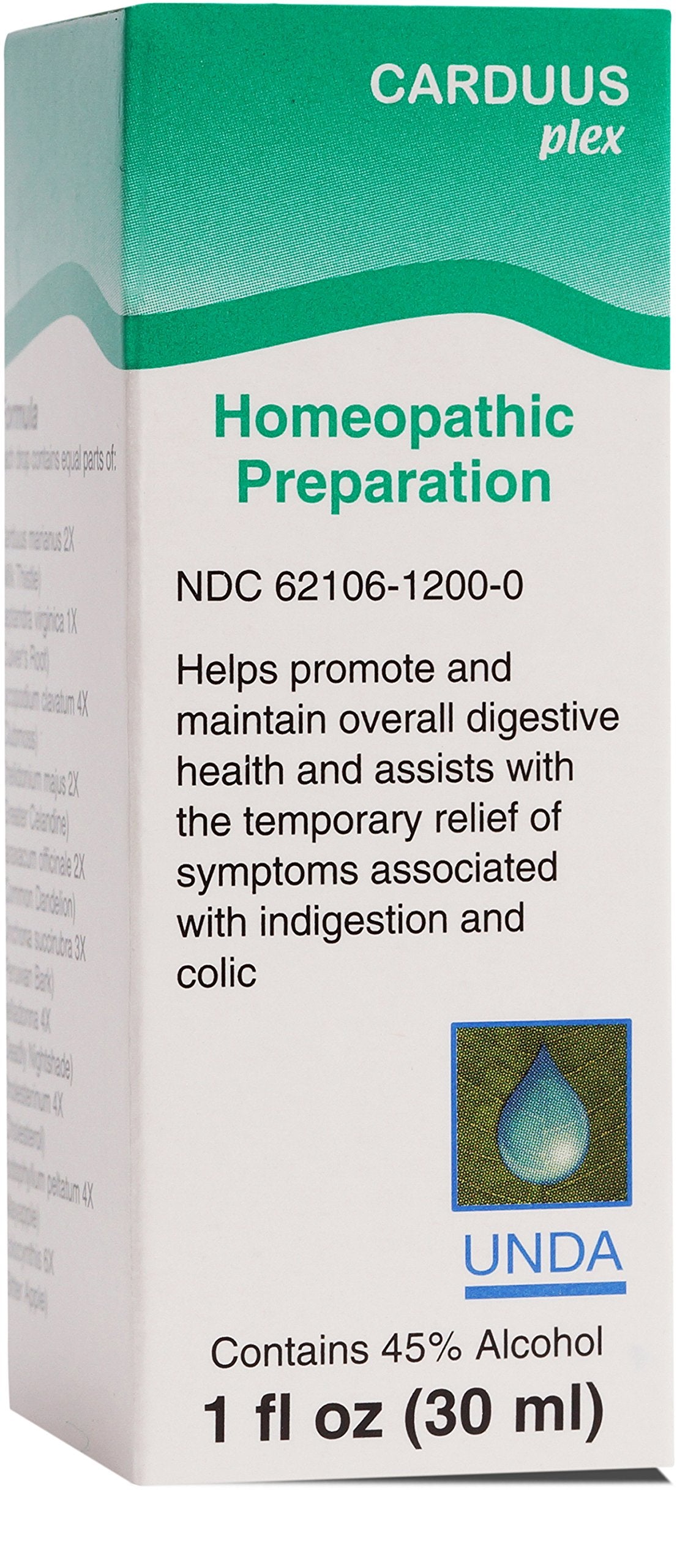 UNDA Carduus Plex homeopathic remedy bottle label