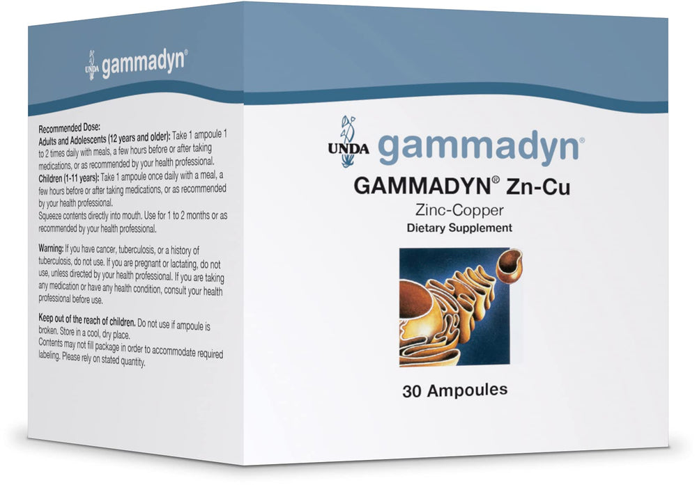 UNDA Gammadyn Zn-Cu ampoules – front view