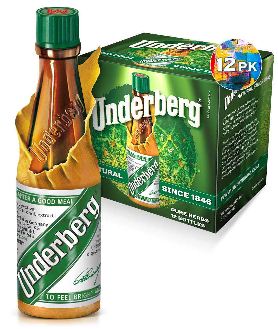 Underberg 12-bottle house bar pack - front view