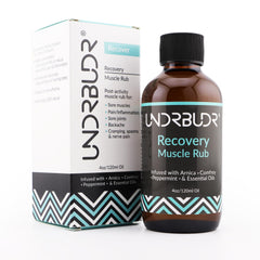 UNDRBUDR Post-Activity Recovery Massage Oil bottle with Arnica and Comfrey