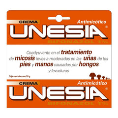 Back label showing ingredients and usage directions for Unesia 3-Pack