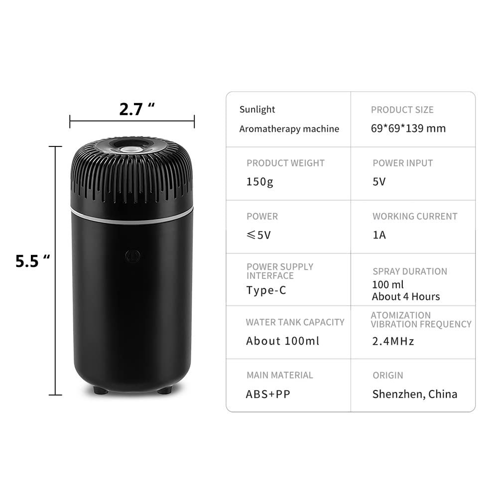 Unee Car Diffuser Black 100ml - side view
