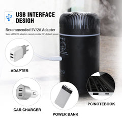 Mist emission with LED night light on Unee Car Diffuser Black