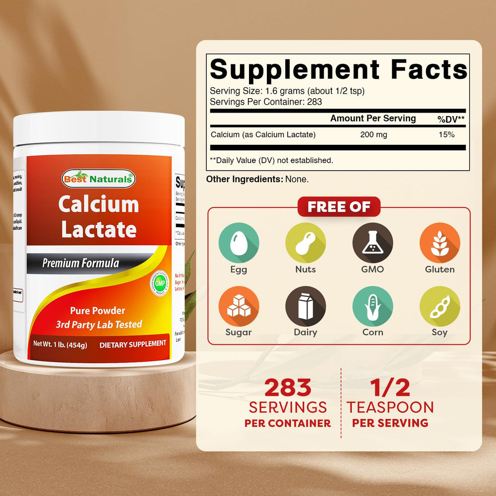 Unflavored Calcium Lactate powder