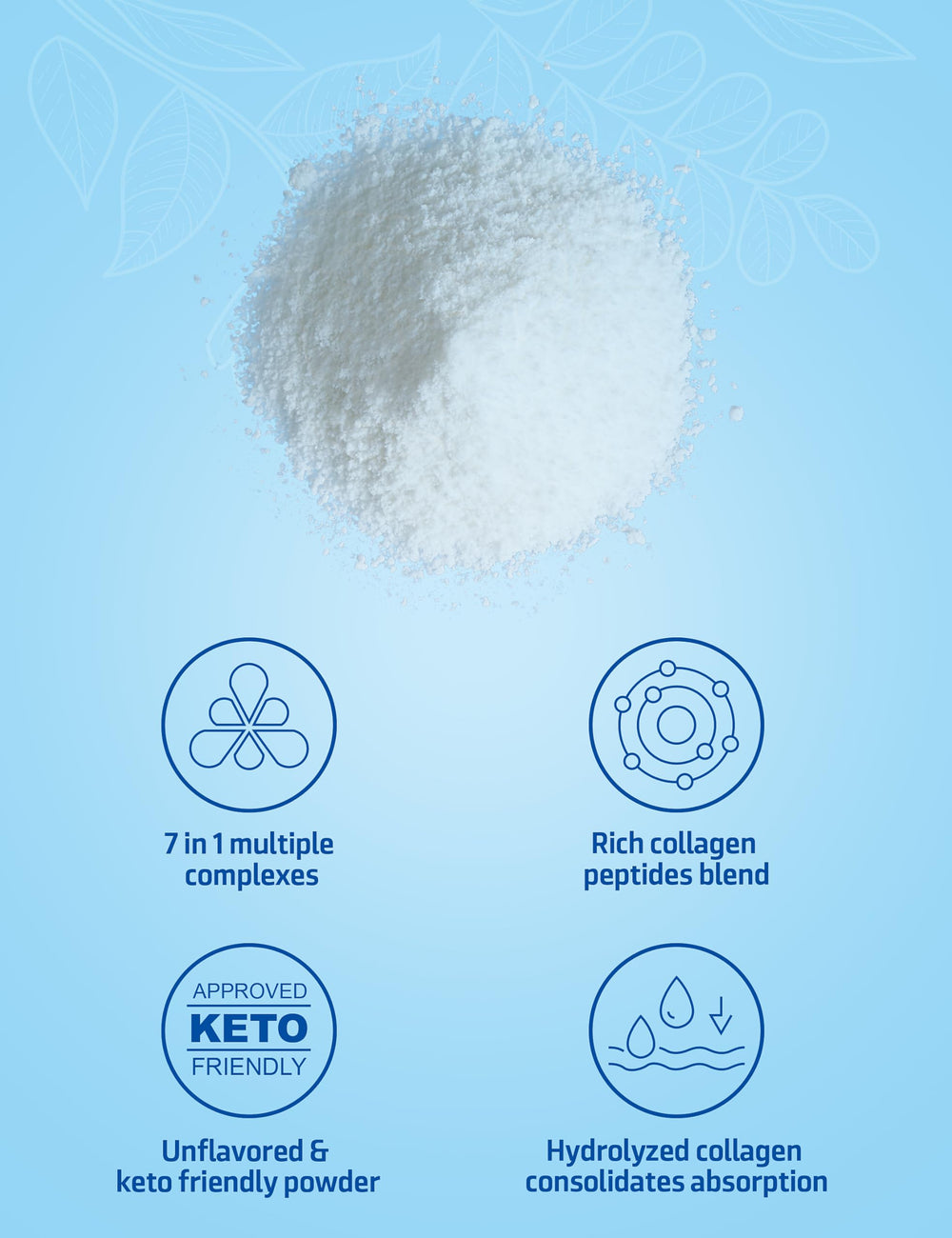 Unflavored collagen peptides powder