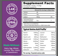 Unflavored collagen powder with scoop