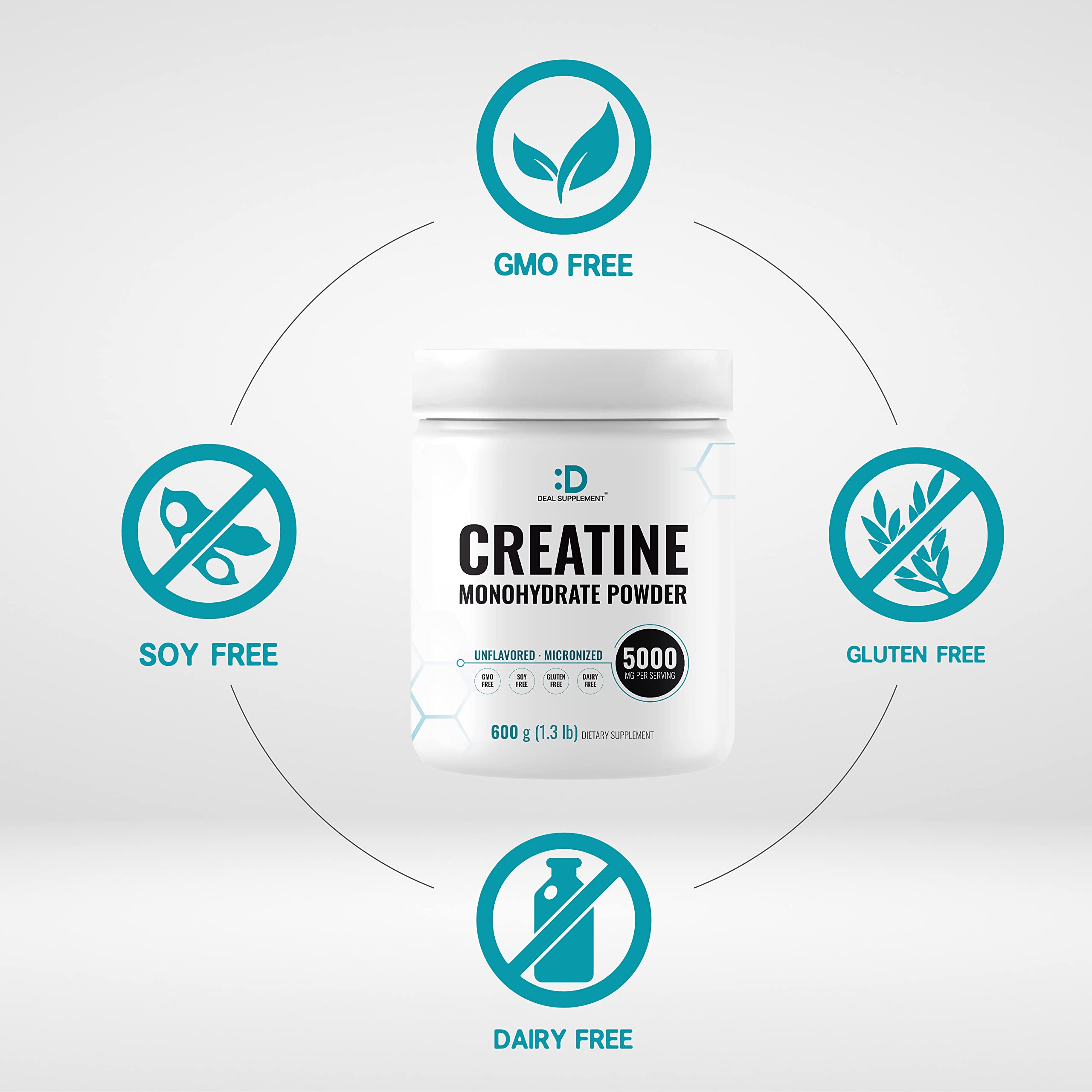 Unflavored creatine monohydrate powder being mixed into a drink