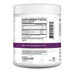 Scooped serving of unflavored creatine powder