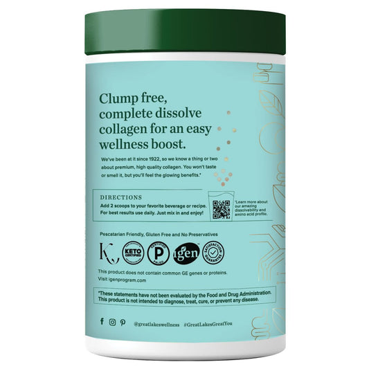 Unflavored marine collagen powder dissolving quickly