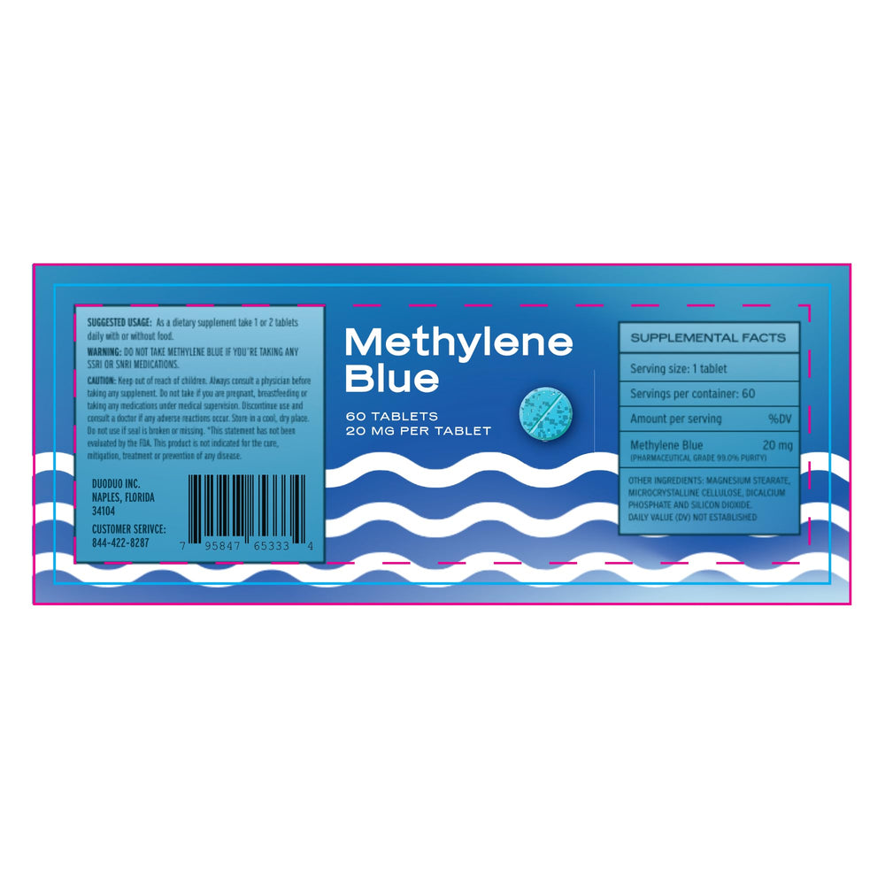 Unflavored methylene blue tablet