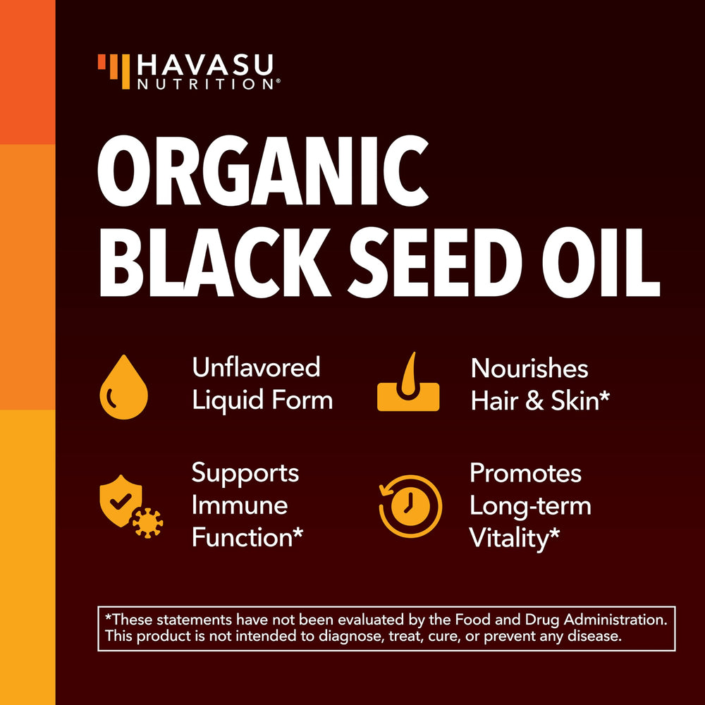 Unflavored organic black seed oil – 8 oz bottle