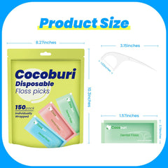 Unflavored BPA-free dental floss picks