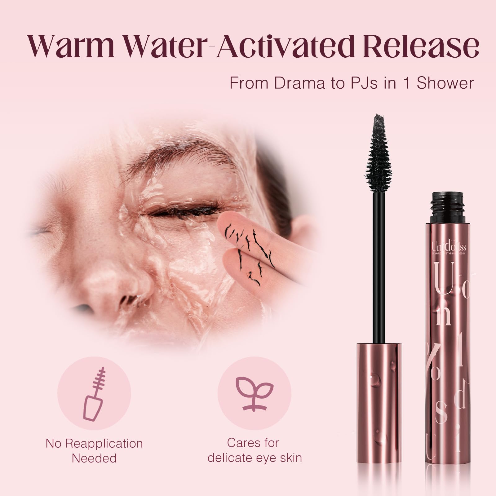 Unidollss Tubing Mascara gluten-free and hypoallergenic formula.