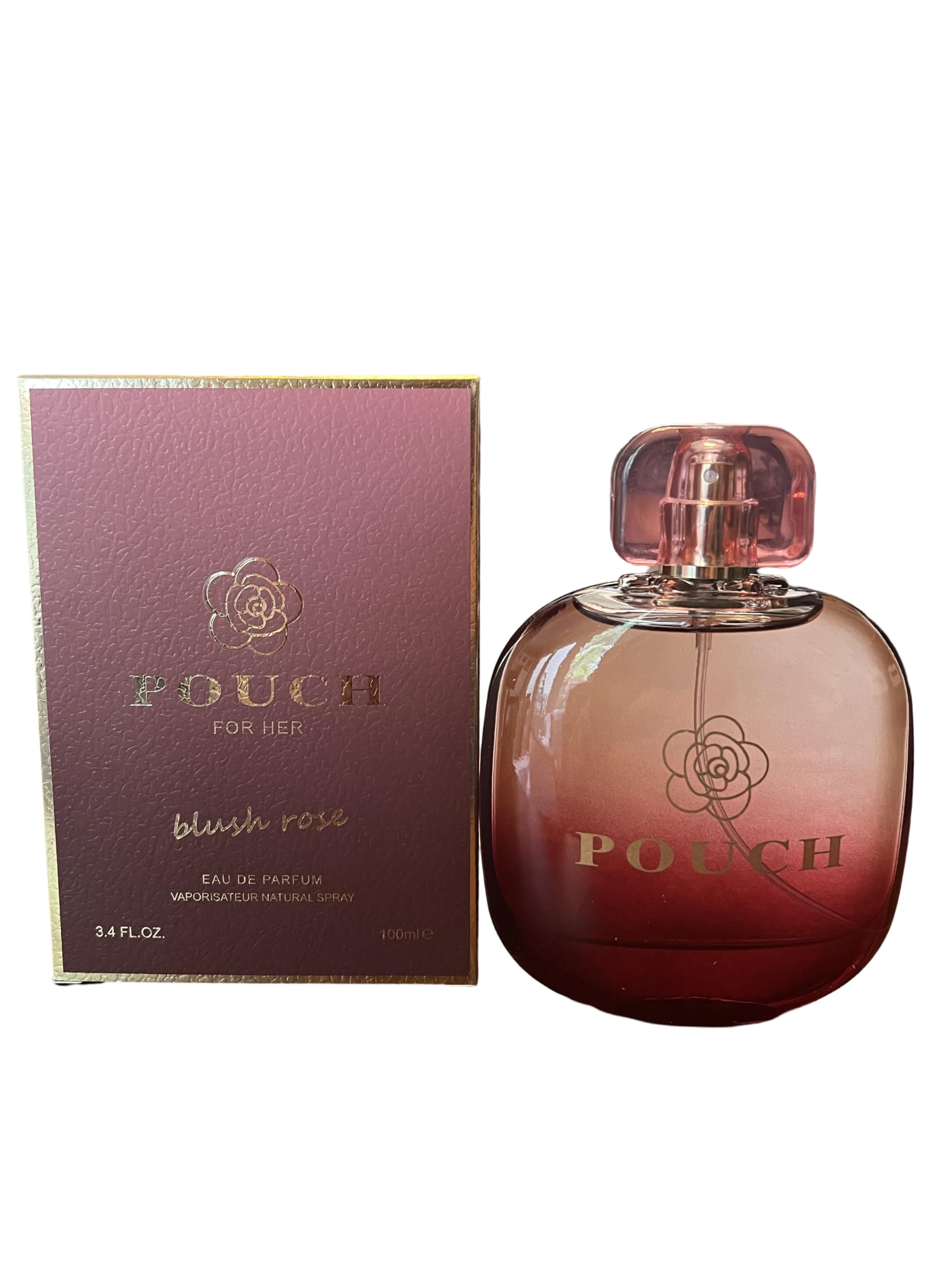 United Scents Pouch Blush Rose bottle front showing elegant silhouette and premium look