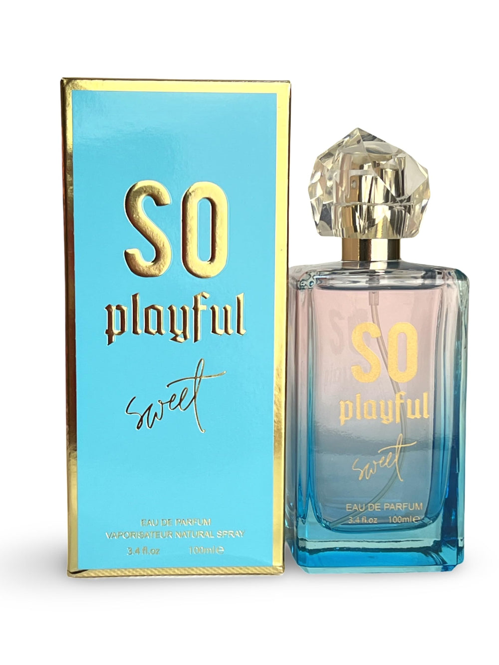 United Scents SO PLAYFUL bottle front view, ideal for daily wear.
