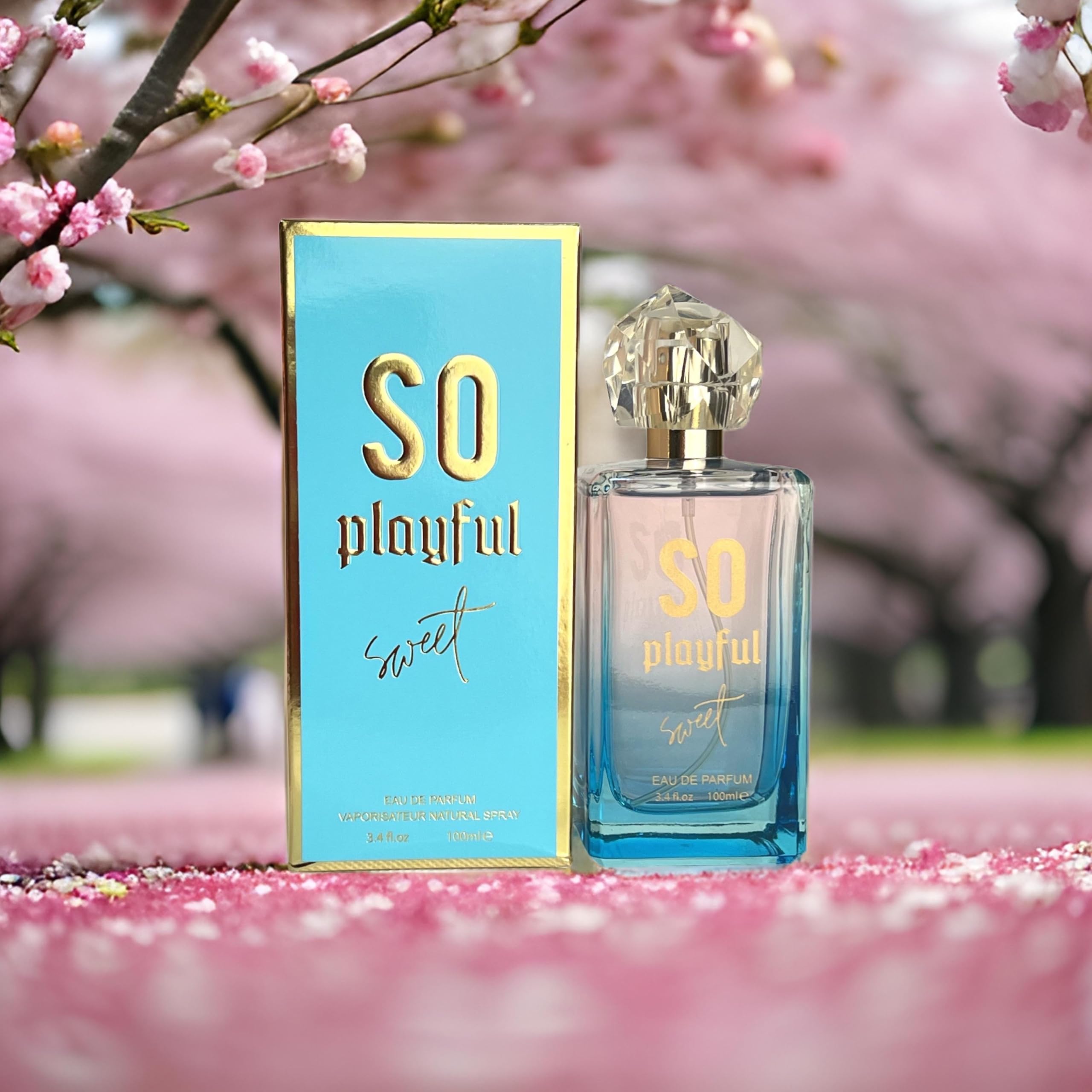 United Scents SO PLAYFUL glass bottle detail, premium design.