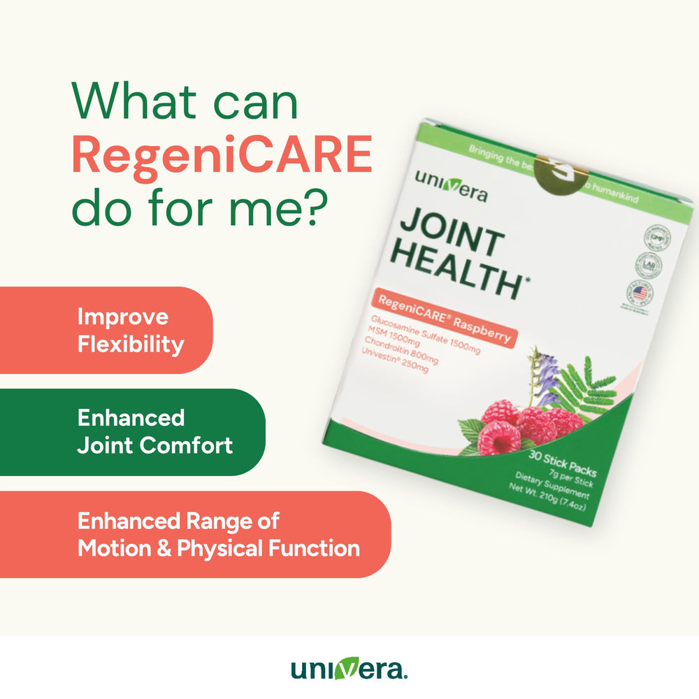 Univera 7g stick pack close-up for easy daily use.