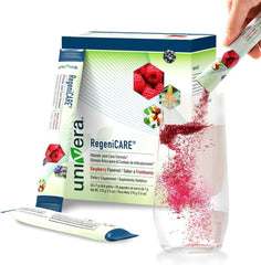 Univera glucosamine–chondroitin–MSM Univestin stick, raspberry flavor, on-the-go joint support.