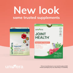 Univera raspberry-flavor drink mix ready to refresh daily joint comfort.