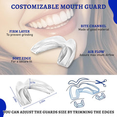 Universal fit night guards in a 4-pack with two sizes