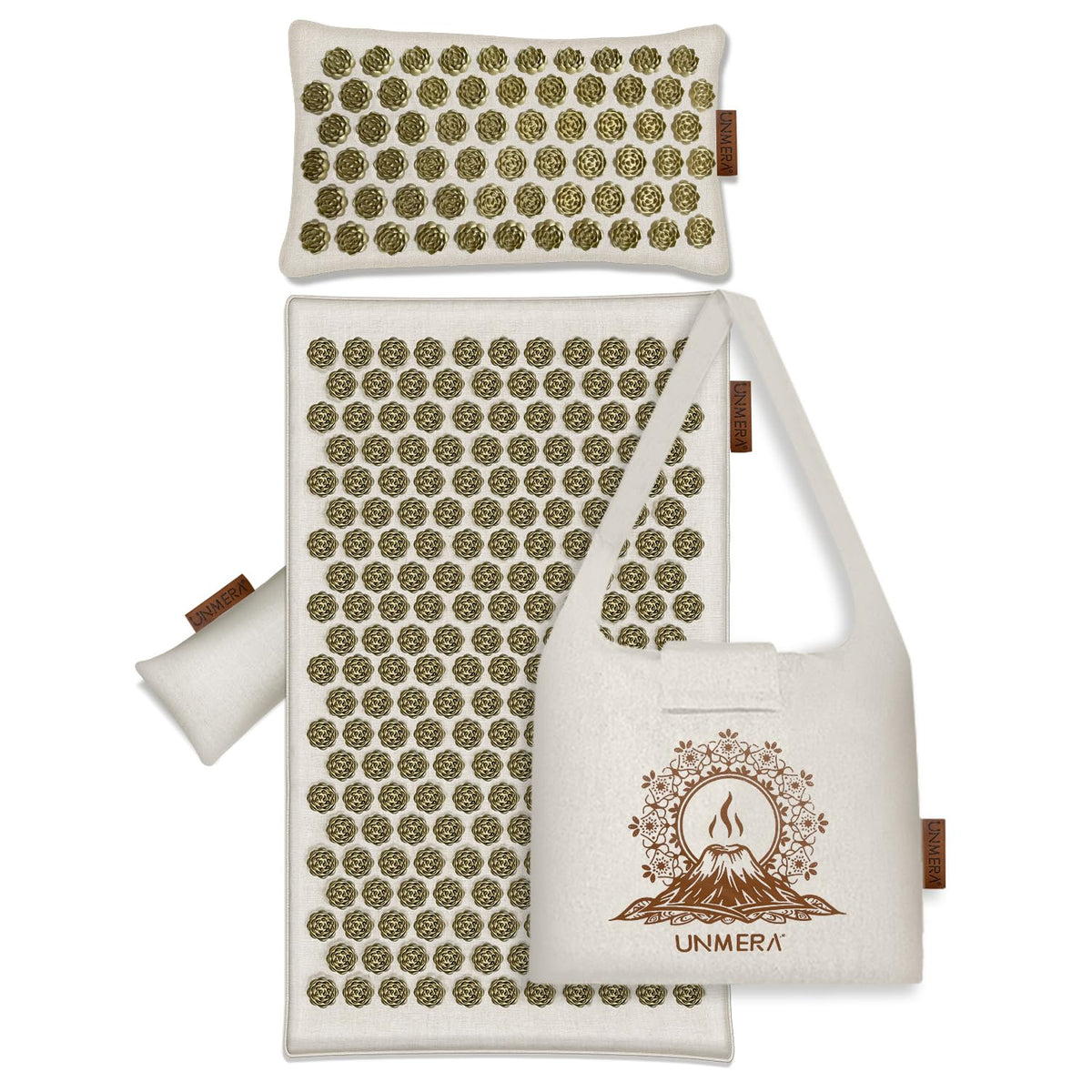 UNMERA acupressure mat and pillow set with flower-shaped spikes