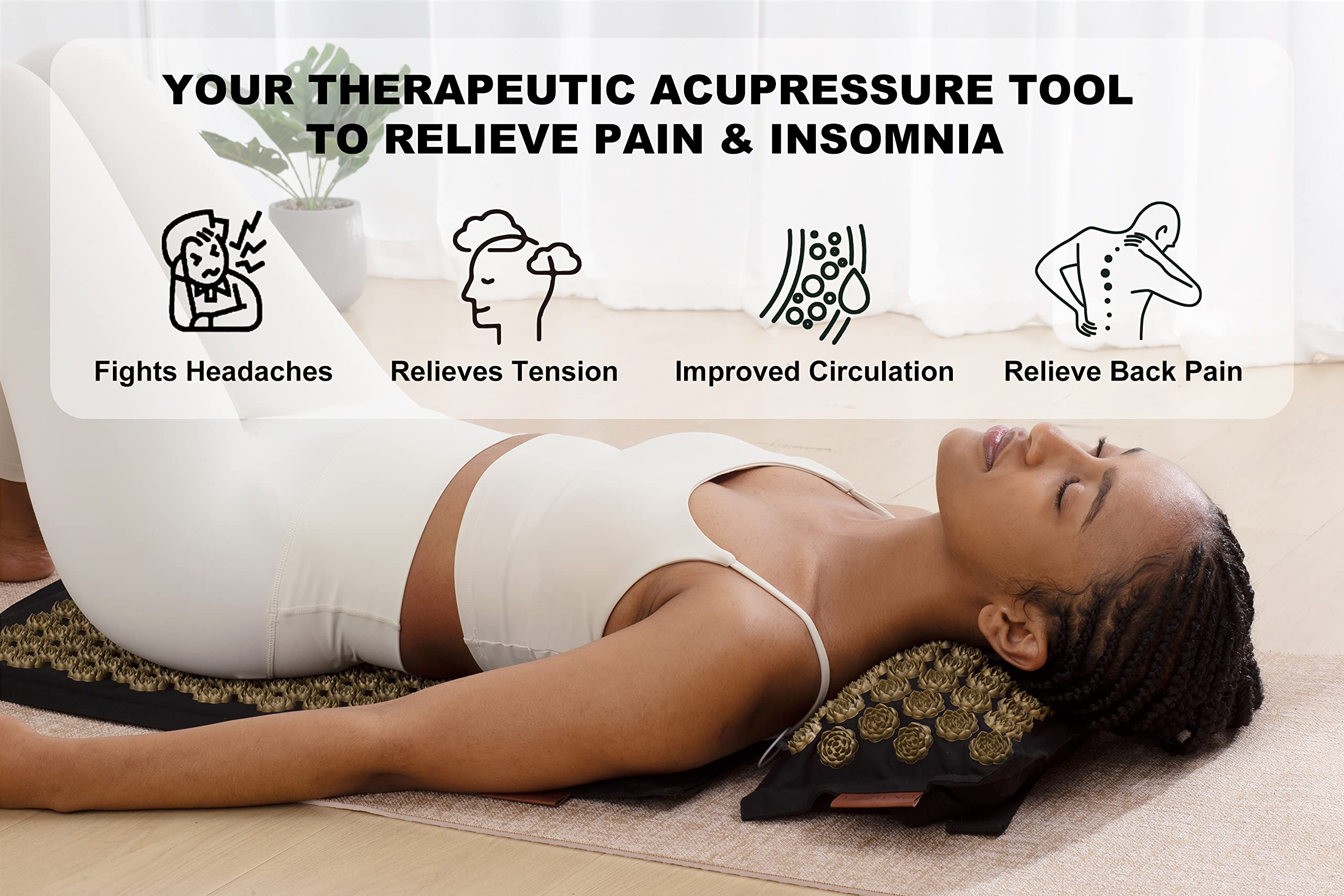 Close-up of UNMERA acupressure pillow spikes