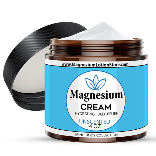 Unscented Magnesium Lotion bottle on white background
