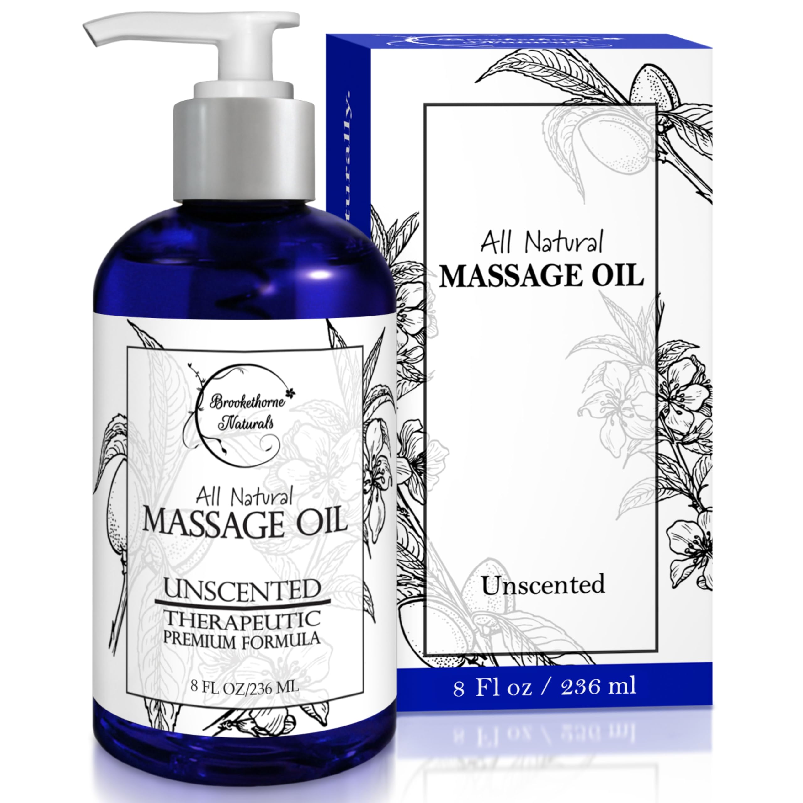 Brookethorne Naturals Unscented Massage Oil bottle label