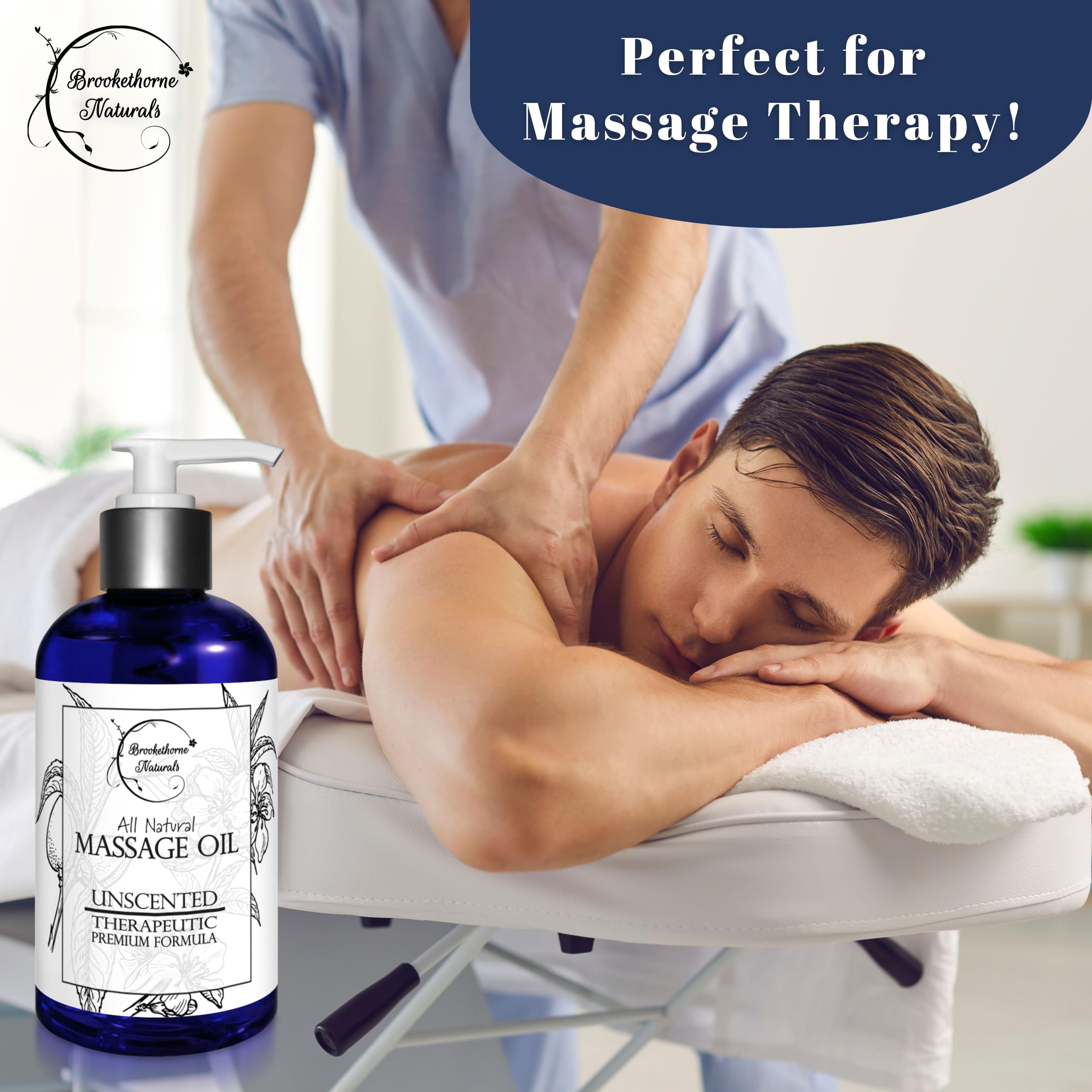 Massage therapy oil being applied to skin