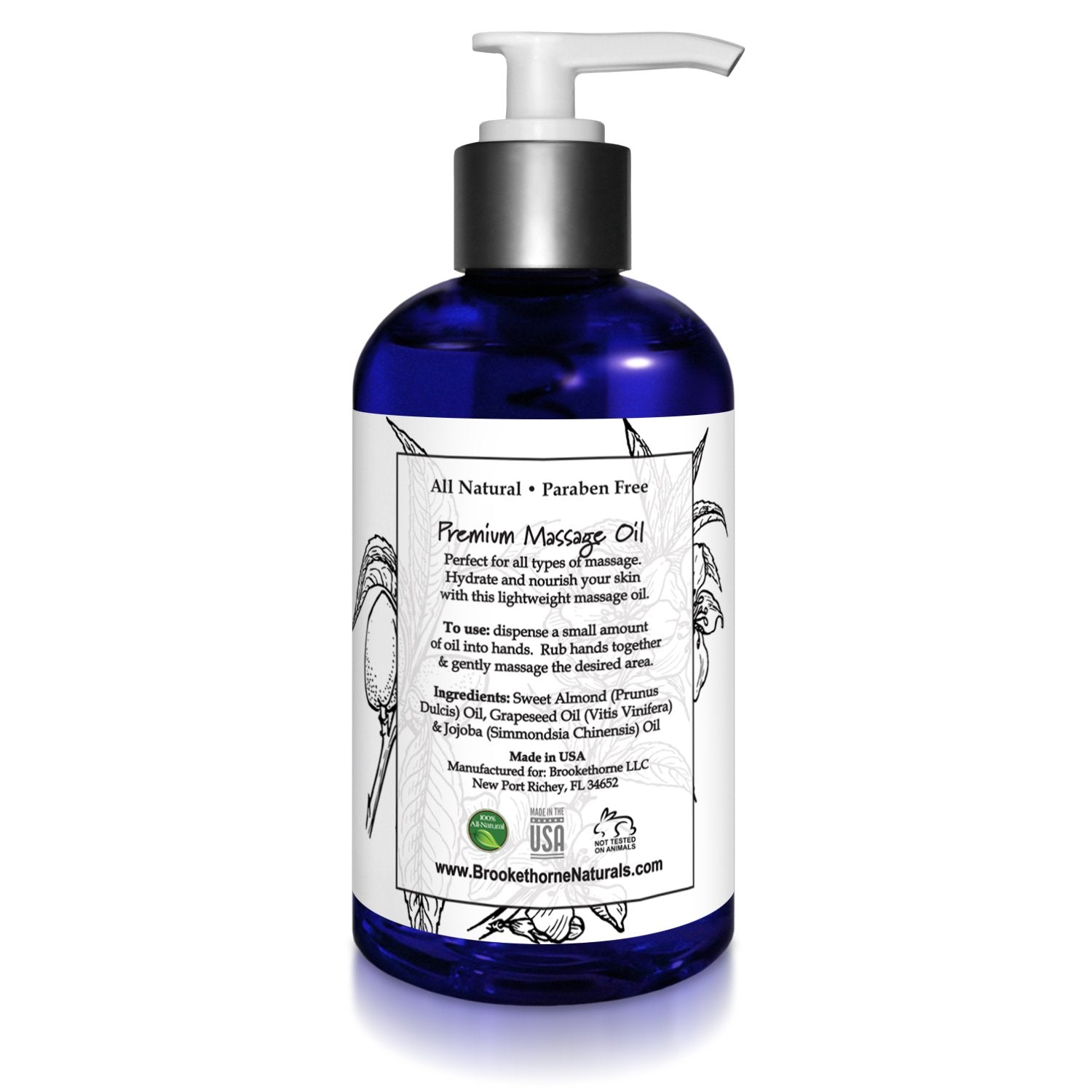 Sensitive skin friendly unscented massage oil