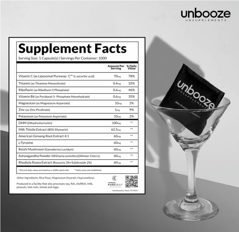 Ingredient highlights DHM and Milk Thistle in Unbooze