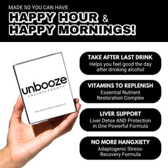 Unsupplements Unbooze travel-ready pack for on-the-go recovery