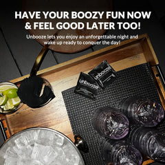 Unsupplements Unbooze label emphasizes vegan and gluten-free benefits