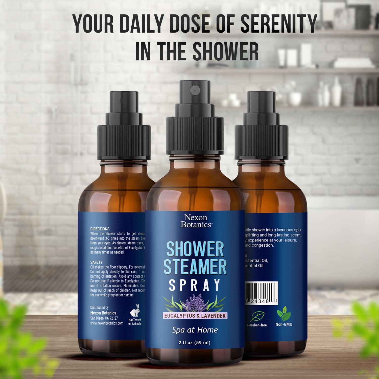 Person relaxing before bed with shower spray