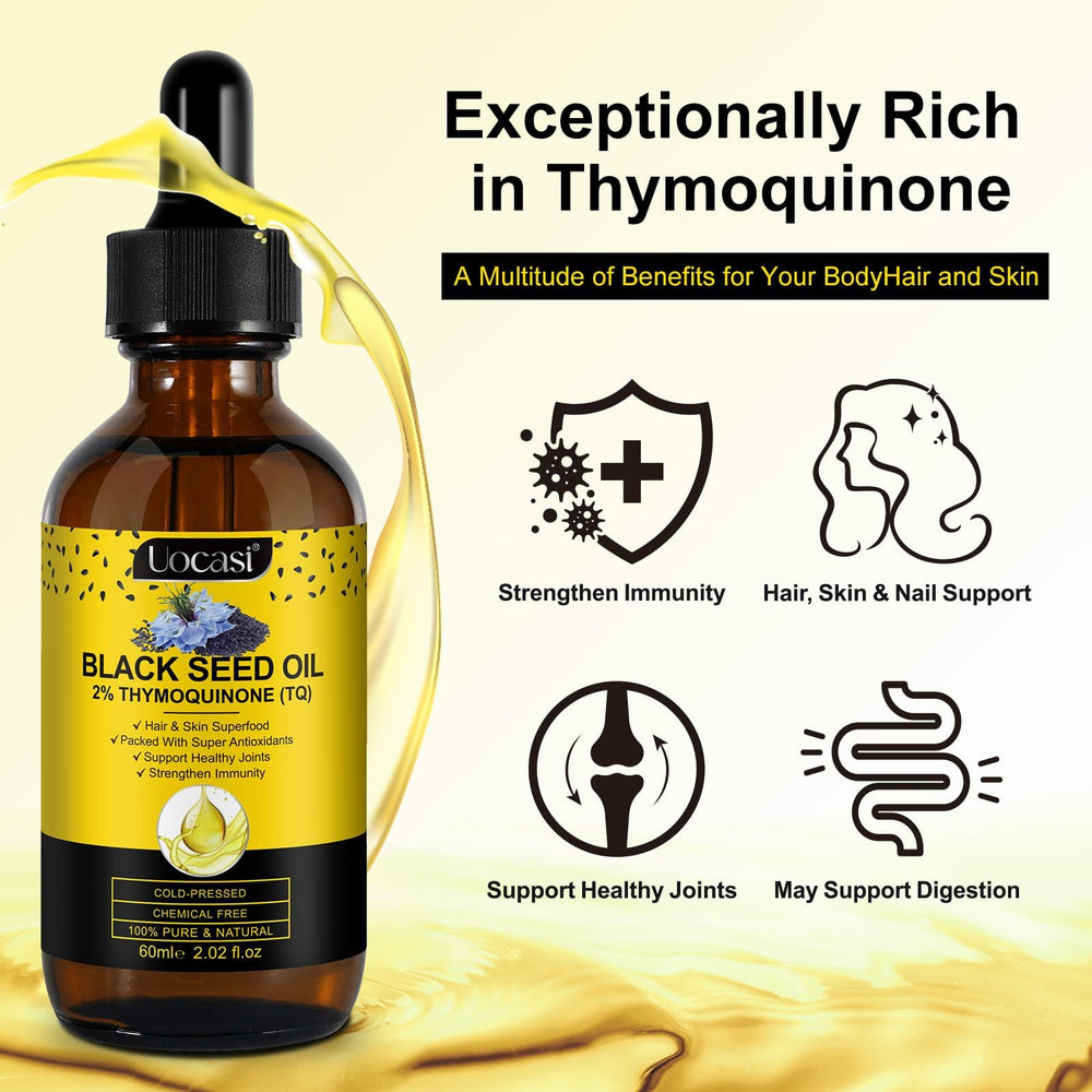 Illustration of cold-pressed extraction process for Uocasi Black Seed Oil