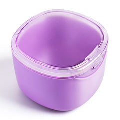 Front view of Uouovo upgraded denture bath box in purple