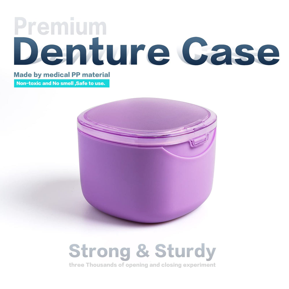 Close-up of durable hinges on the denture box
