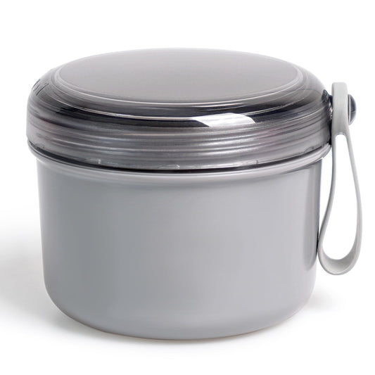 Uouovo large denture bath cup grey with silicone rotating handle
