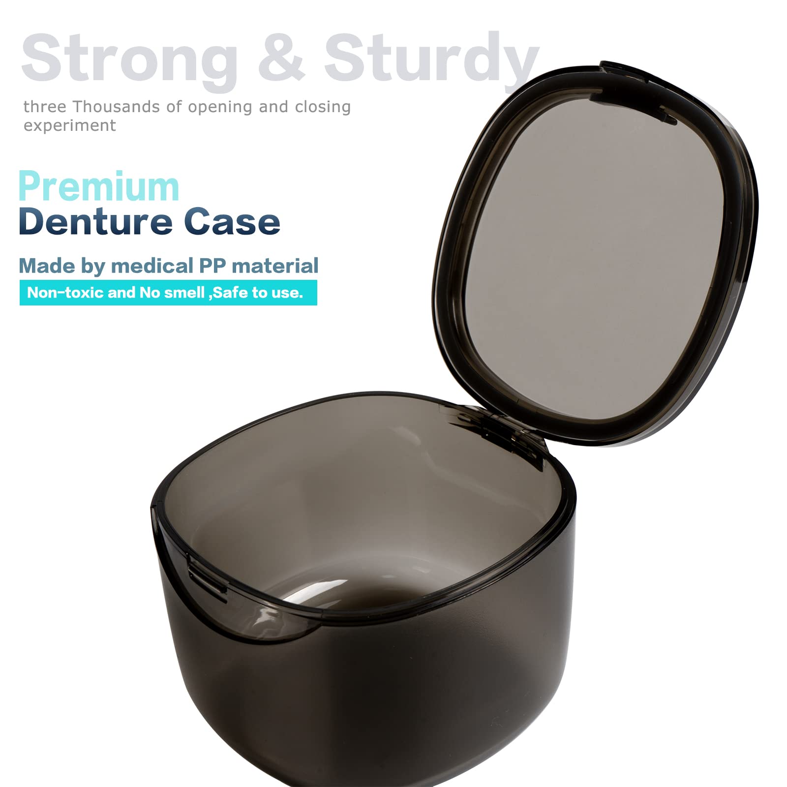 Mouth guard and retainer storage in denture box