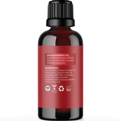 Lemon, orange, lavender, ylang-ylang, and grapefruit essential oils