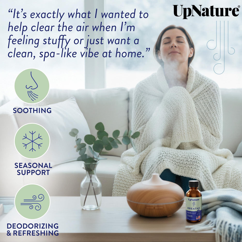 Diffuser releasing vapor with UpNature Breathe blend