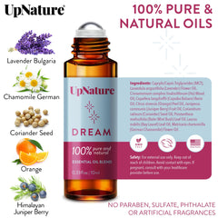 Aromatherapy ingredients including orange, juniper berry, coriander and chamomile
