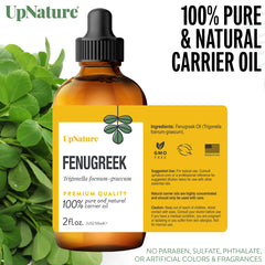 Steam-distilled fenugreek essential oil in bottle
