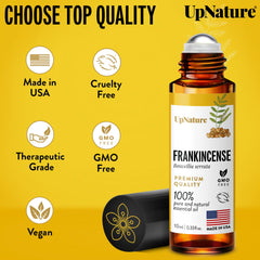 Close-up of frankincense essential oil bottle