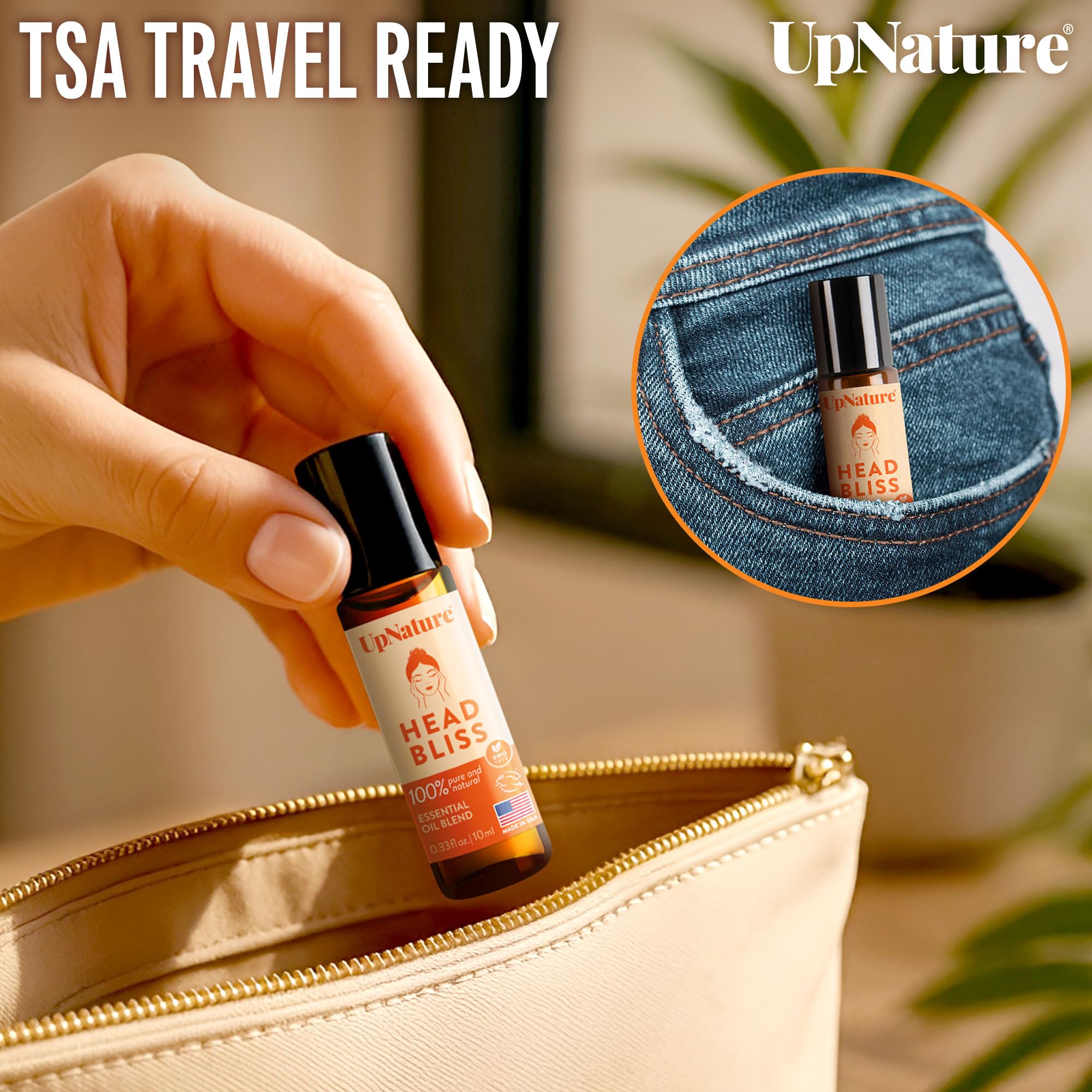 TSA-approved travel size roll-on with compact packaging