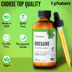 Ingredients: oregano oil label close-up