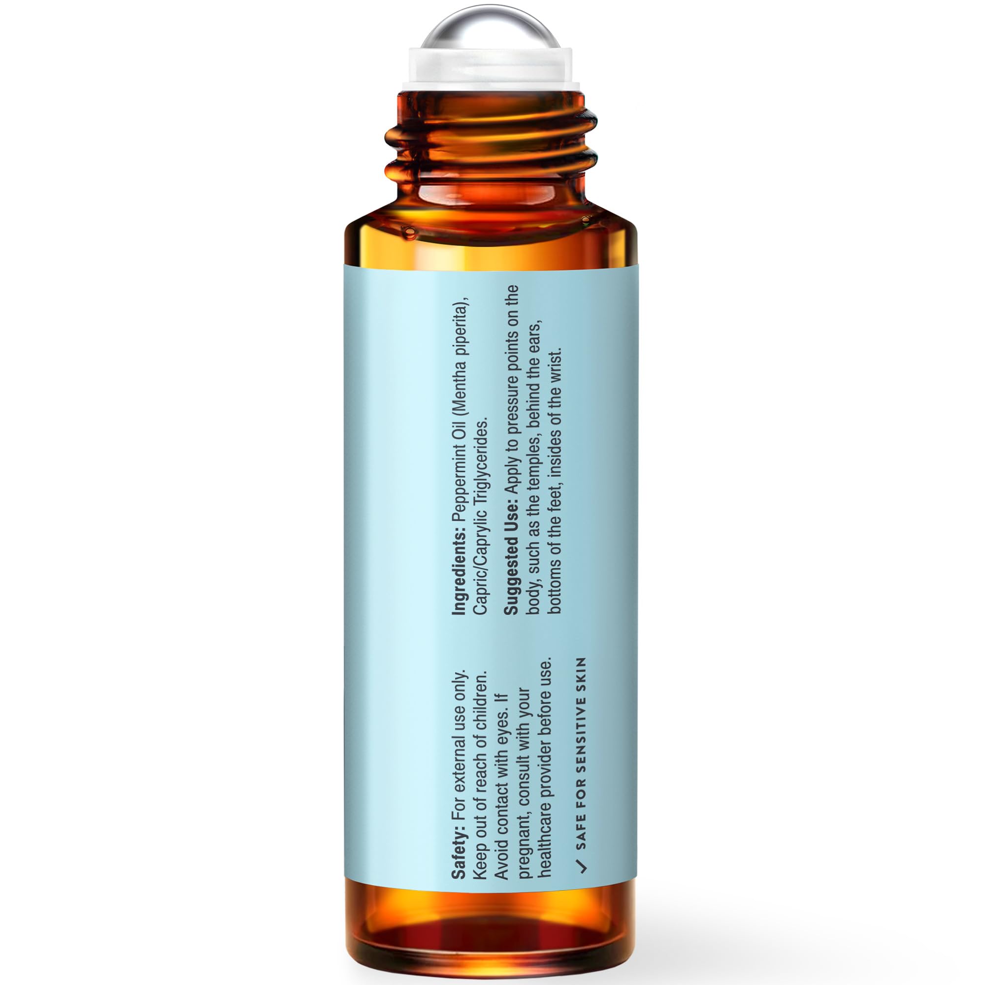 Travel-friendly peppermint roll-on for nausea relief